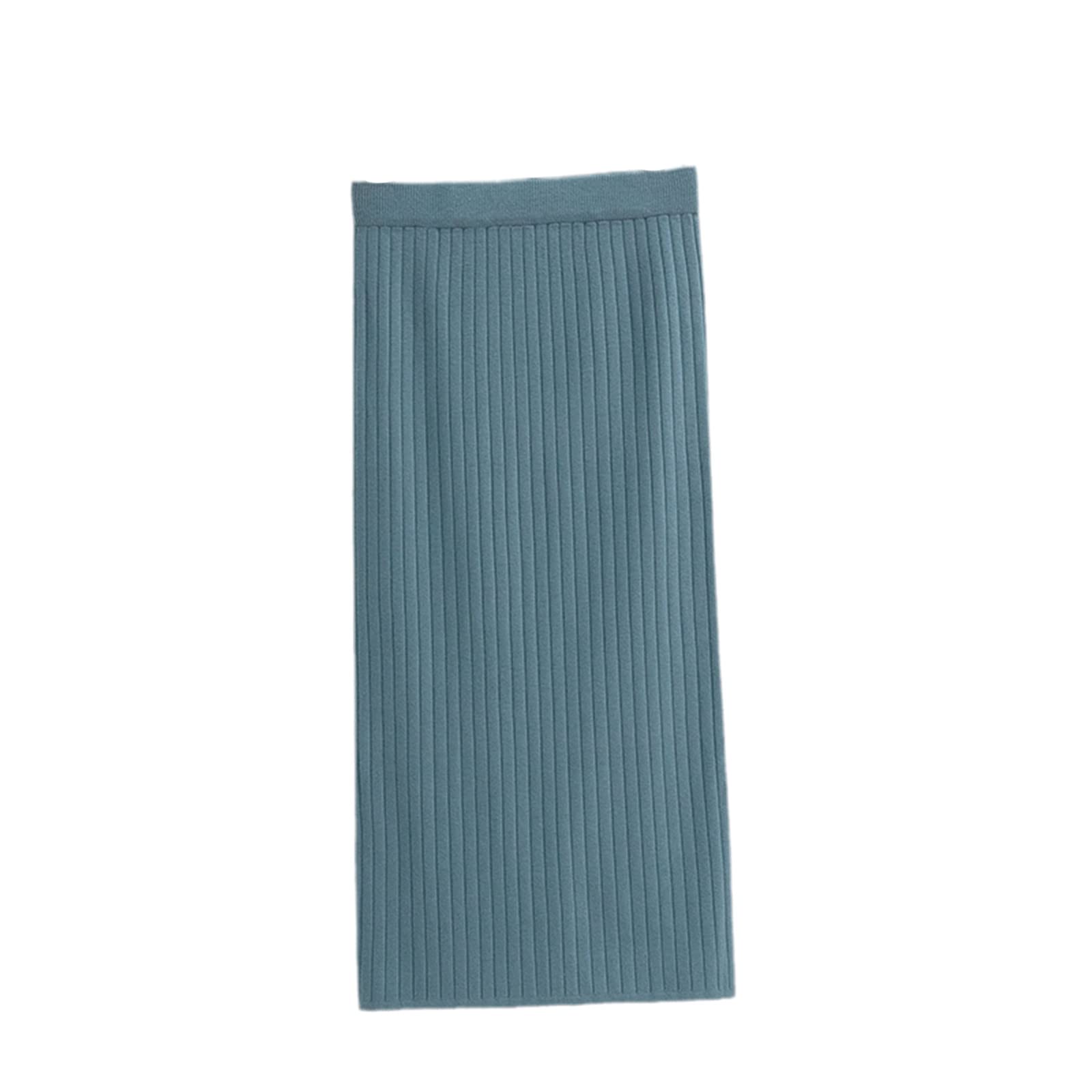 60-80 CM Banda Elastica Donne Gonne Autunno Inverno Caldo Maglia Gonna A Costine Mid-Lungo Gonna Nero