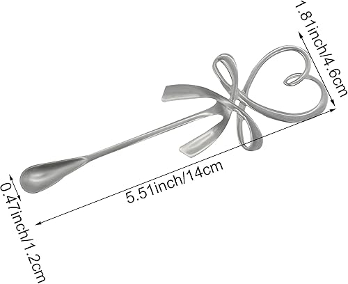 Miniatura 3 de Cuchara colgante con lazo en forma de corazón de 5.51 pulgadas 18/10 (304) de acero inoxidable para café, para boda, baby shower, mezcla, azúcar,