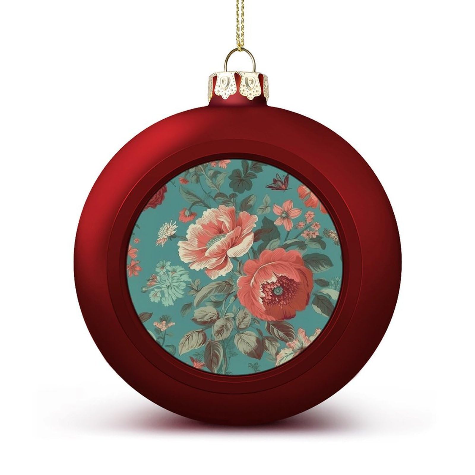 Pastoral Scenery Pattern Christmas Balls Ornaments for Xmas Christmas Tree 1.6" Hanging Shatterproof Xmas Balls Hanging Decor Pendants for Holiday Party Outdoor Indoor DIY Craft Supplies