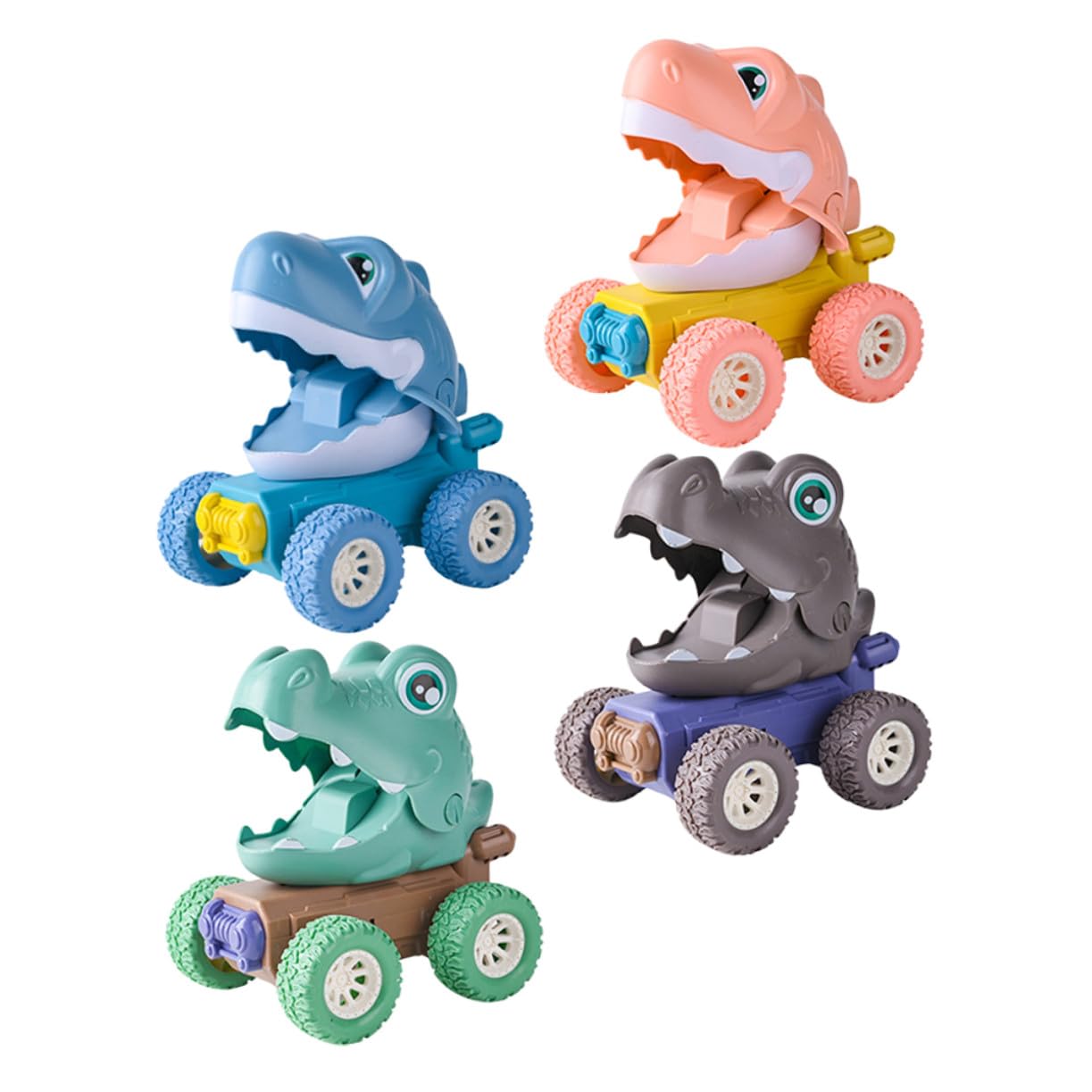 NOLITOY 4piezas Modelo de Vehículo Todoterreno de Dinosaurio para Juguete de Coche de Dinosaurio Efecto de Inercia Adecuado para Coleccionar y Jugar Casa