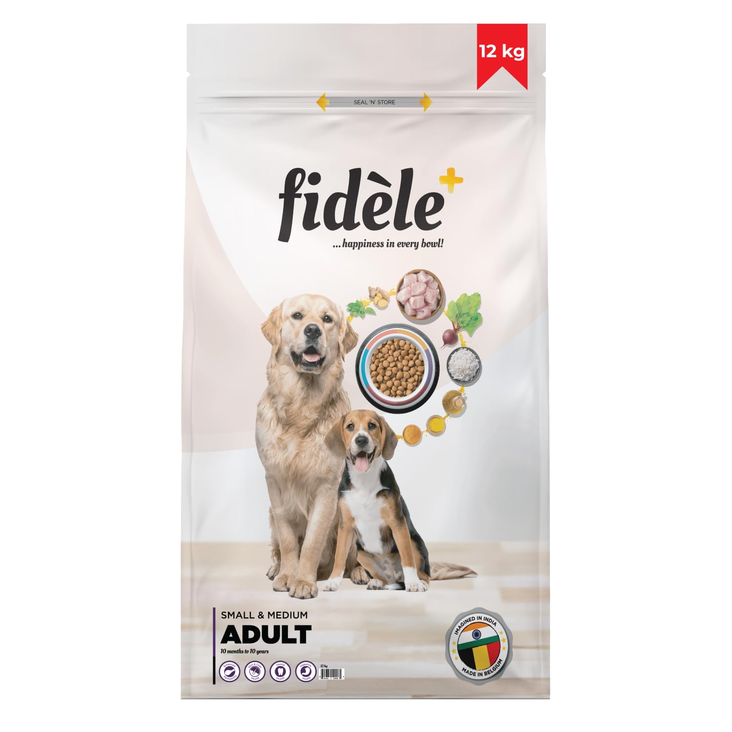 Dry Dog Food 12 Kg Adult Small & Medium Breeds Complete & Balanced Diet Supports Growth, Energy, Joints & Immunity No Artificial Flavours, Preservatives