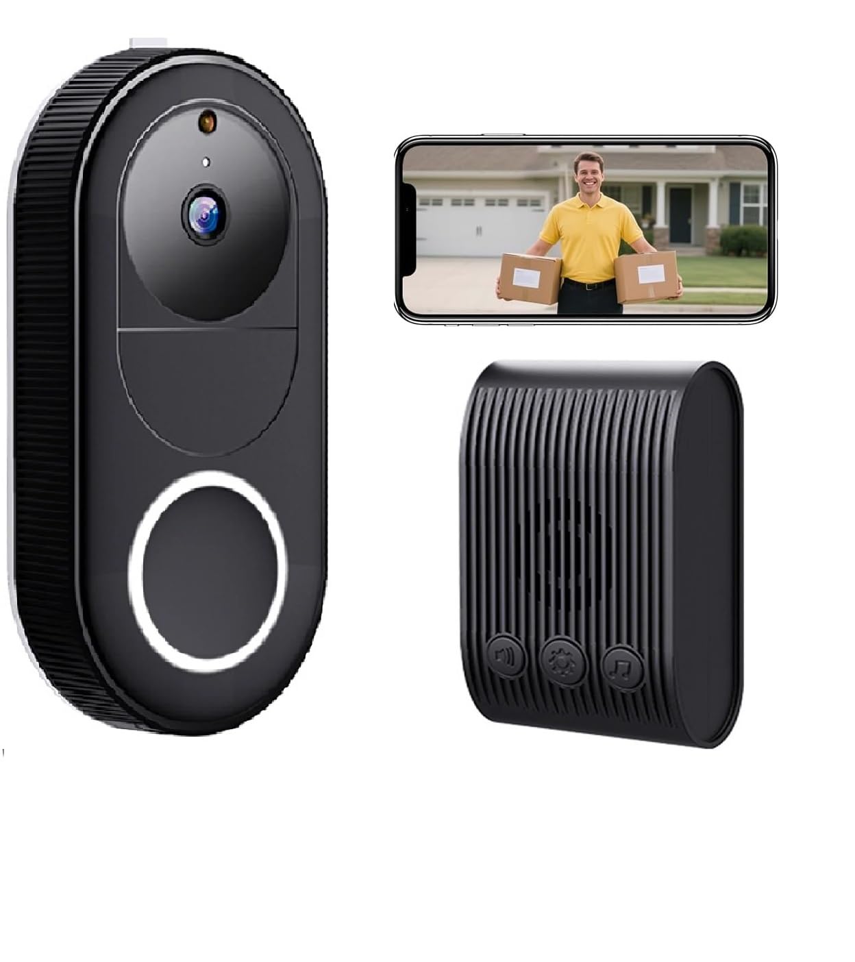 Zorzel Video Doorbell Wireless Doorbell Camera with Chime, 1080p Smart Security Video Door Bell, Night Vision, 2-Way Audio, PIR Motion Detection, 2.4GHz WiFi, Battery Powered-picture-14