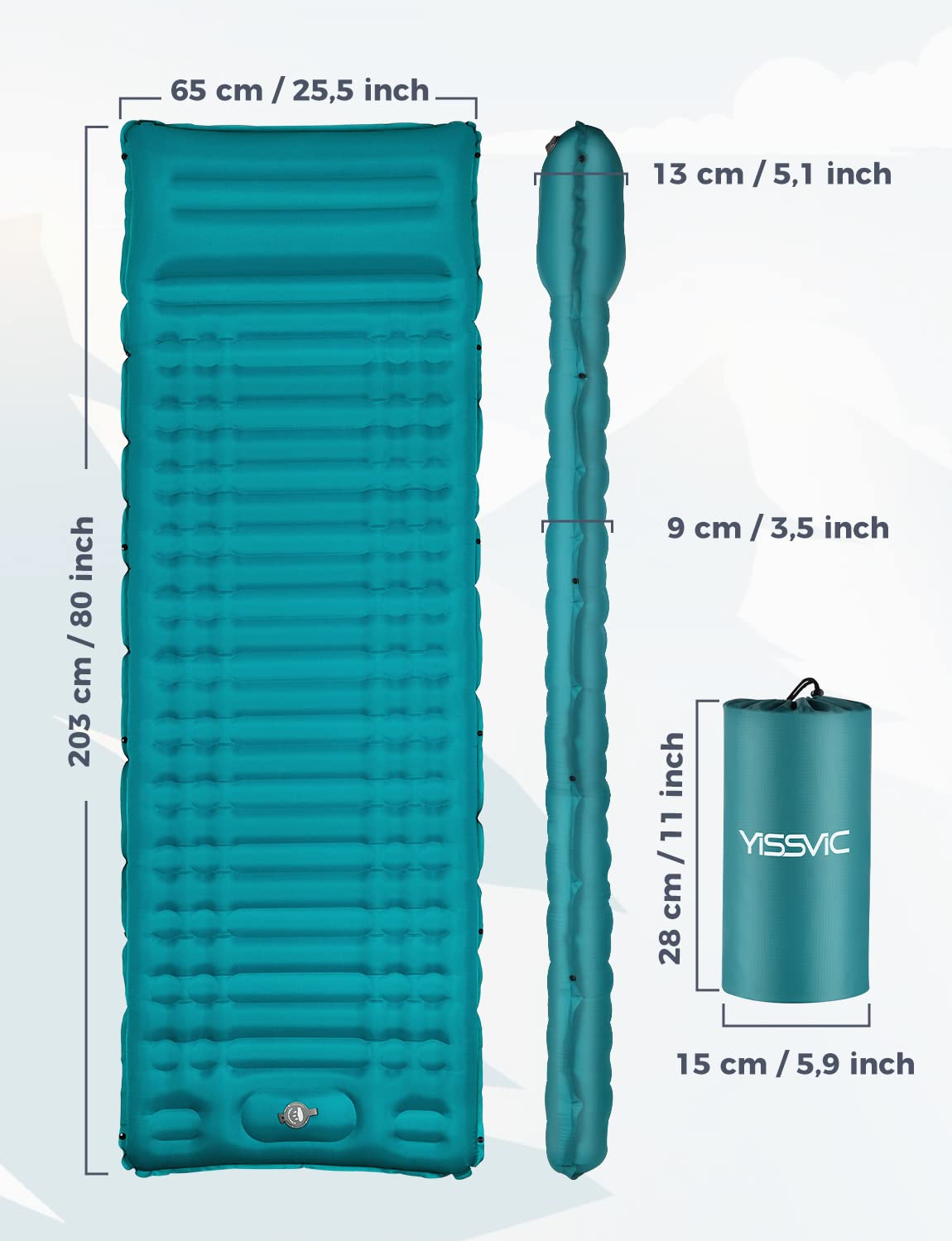 Yissvic Isomat Camping Self Inflatable Air Mattress with Built-in Pump Yissvic Isomat Camping Self Inflatable Air Mattress with Built-in Pump