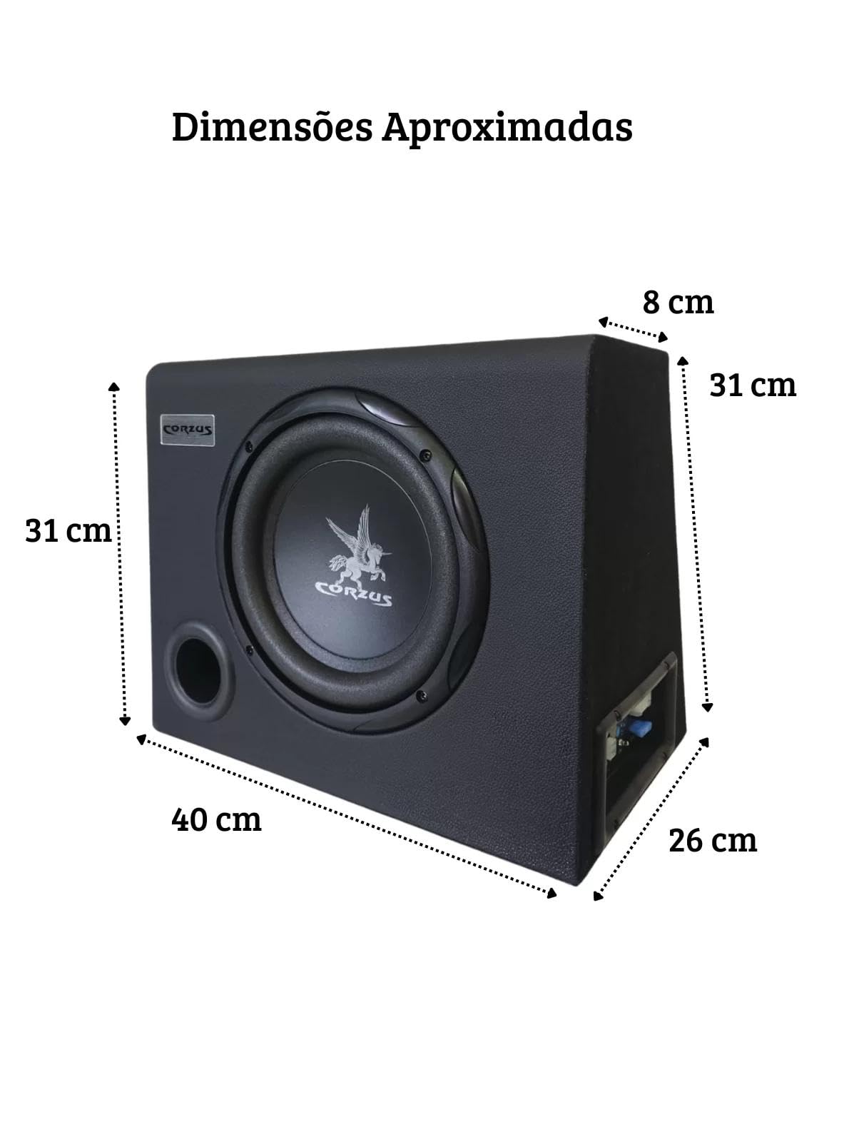 Caixa Subgrave Automotiva Amplificada Corzus CXS200 8