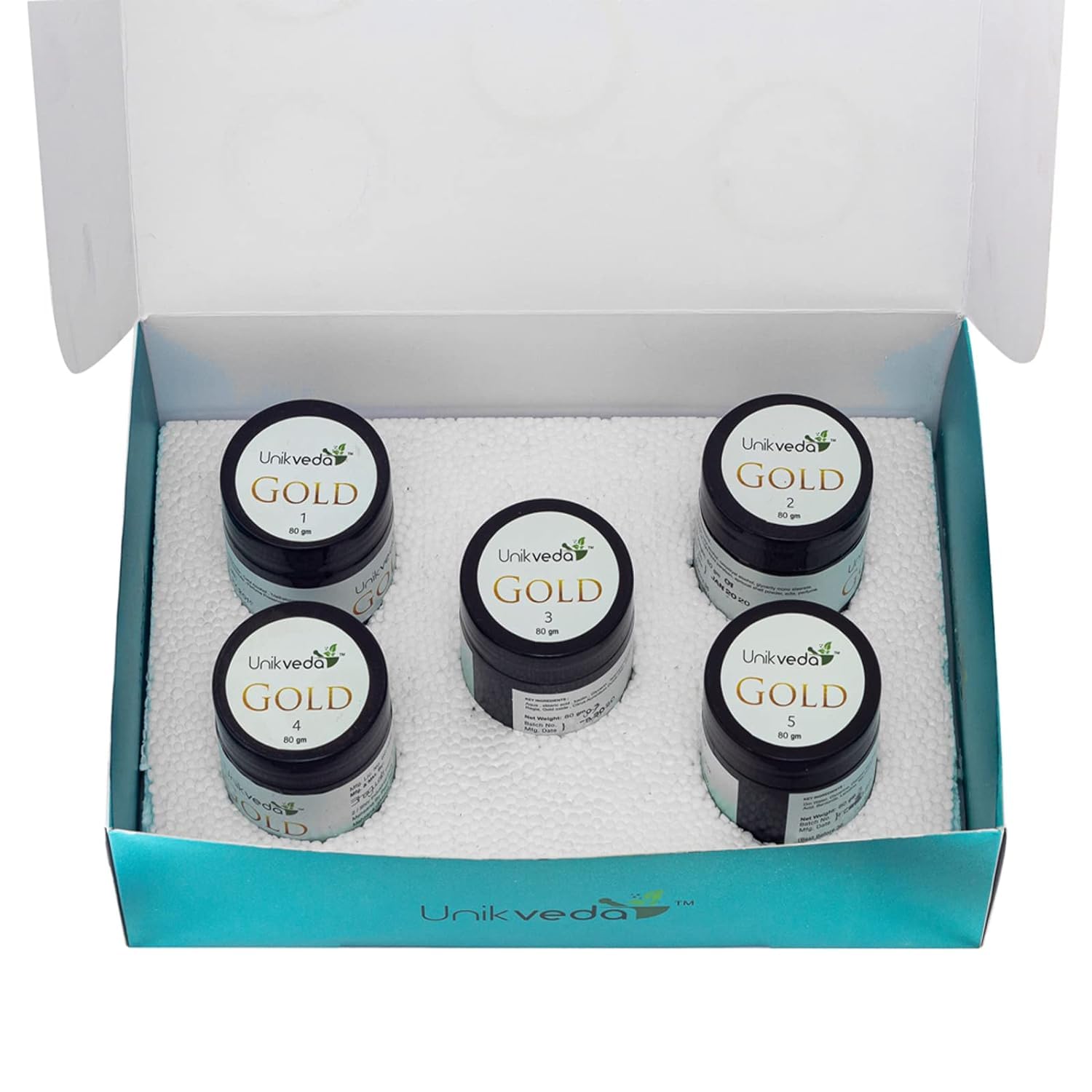 Unikveda Natural Glow Gold Facial Kit For Women n Men For Glowing Skin, Enhancing Radiance and Skin Flexibility, 400 Grams 1