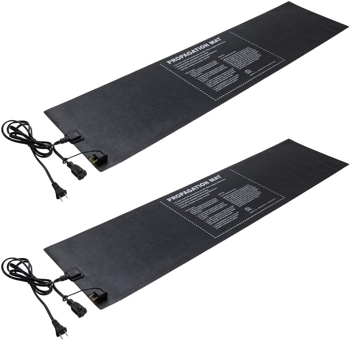Hydrofarm 19007 Hydroponic 12 x 48" 60 Watt Seed Start Seedling Propagation Heat Mat with 6 Foot Power Cord, 2 Pack