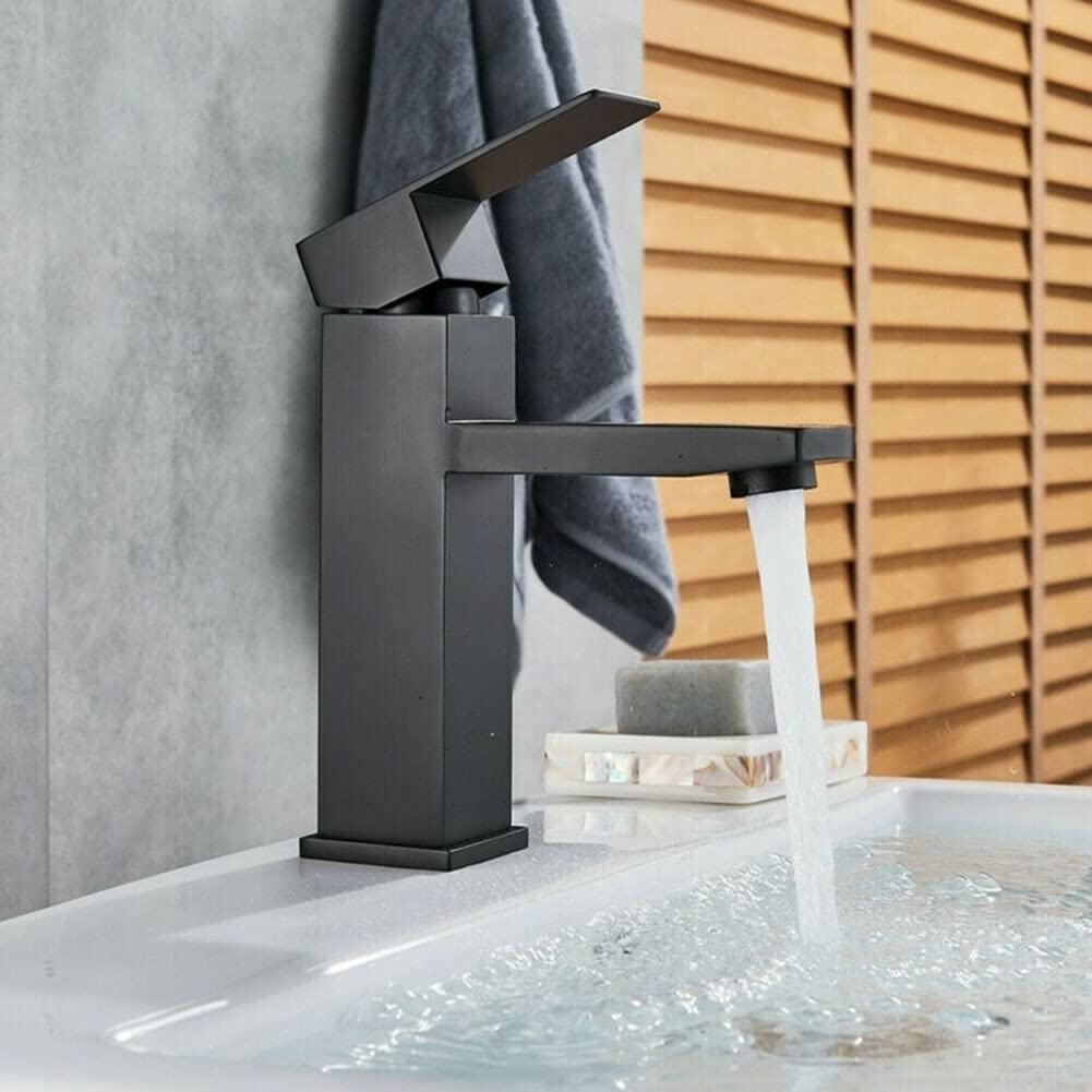 Waschtischarmatur Wasserfall – Chrom, Quadratisch, Einhebel-Mischbatterie Fürs Badezimmer