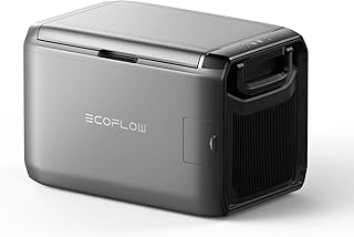 EF ECOFLOW GLACIER Classic 55L Portable Fridge Freezer, 39H Cooling Car Refrigerator, Battery Powered with App Control, 6 Charging Options, Fast&Quiet Electric Cooler (Without Plug-in Battery)