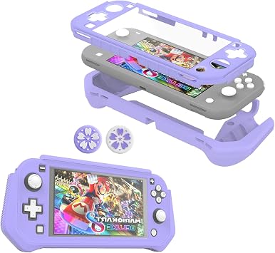 Switch Lite Case Purple and Switch Lite Accessories Bundle Pink