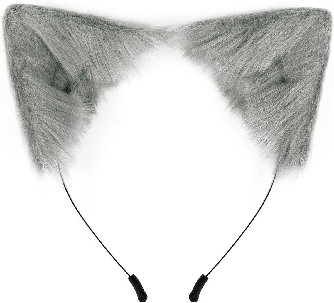 Cat Fox Faux Fur Ears Headband Cute Halloween Fancy Dress Cosplay Handmade Animal Furry Ears Hair Hoop
