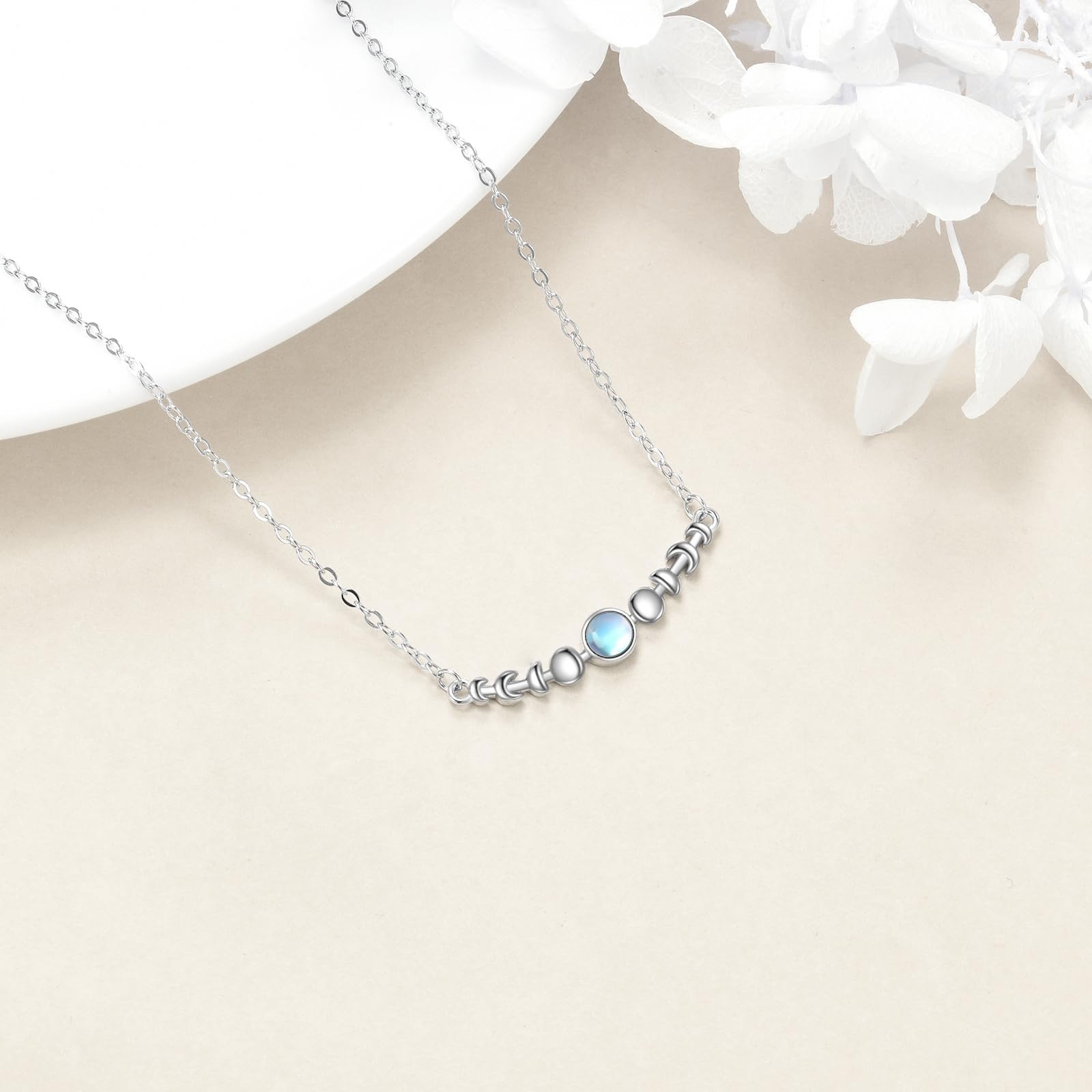 YFN Fase lunare cavigliera in pietra di luna per le donne Argento Sterling cavigliera luna gioielli irlandesi regali per la ragazza madre