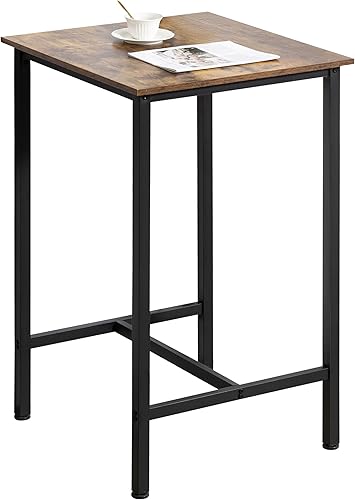 Miniatura 8 de Finnhomy Juego de mesa de bar, mesa de pub de 23.6 pulgadas, mesa cuadrada de altura de barra, mesa de bar con taburetes, juego de mesa de cocina