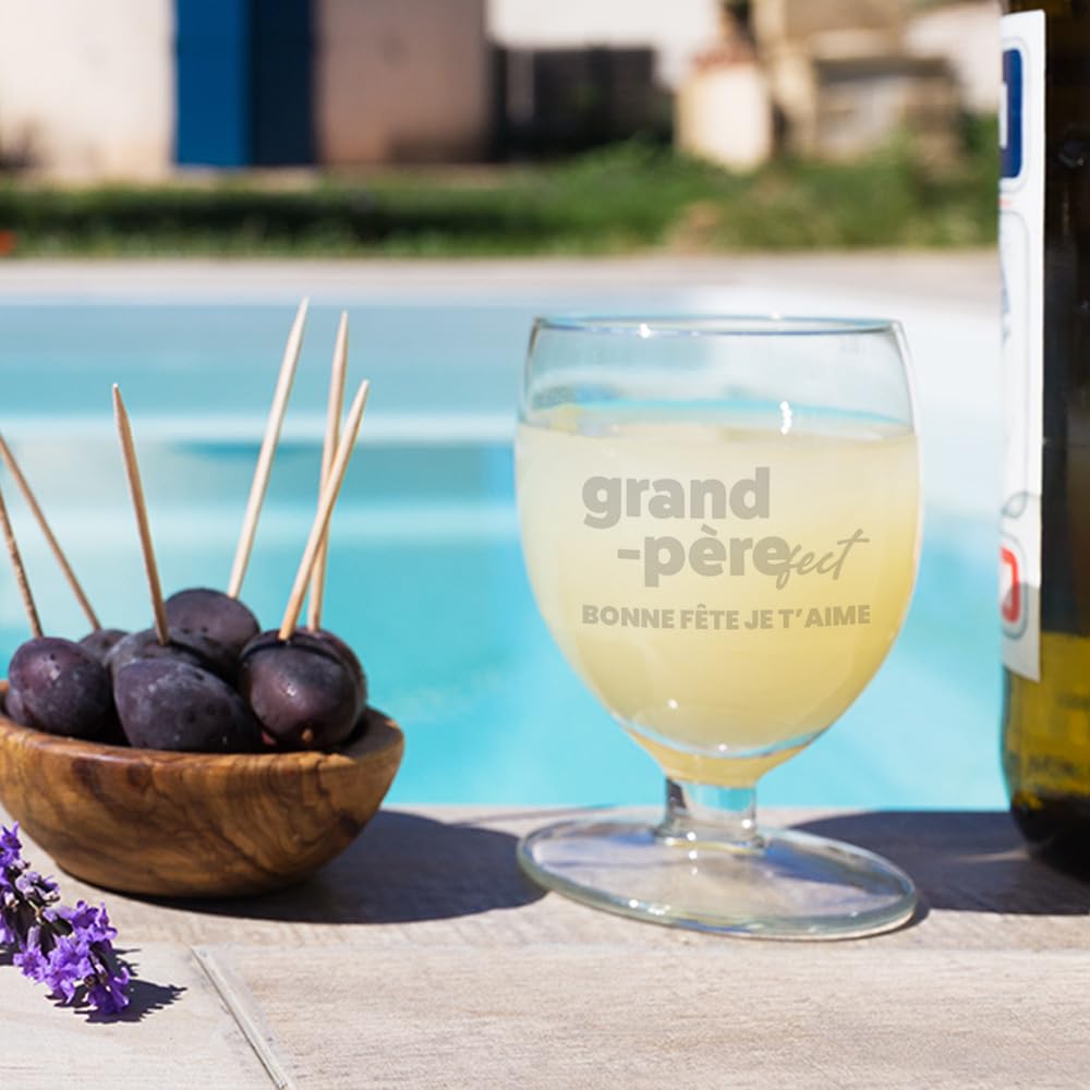 Verre à Ricard Personnalisé Pour Papa - Message Gravé - Cadeau 60 Ans, Fête Des Pères - 16 Cl - 8