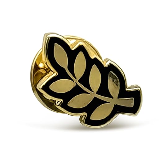 Pin's maçonnique feuille d'acacia, émail