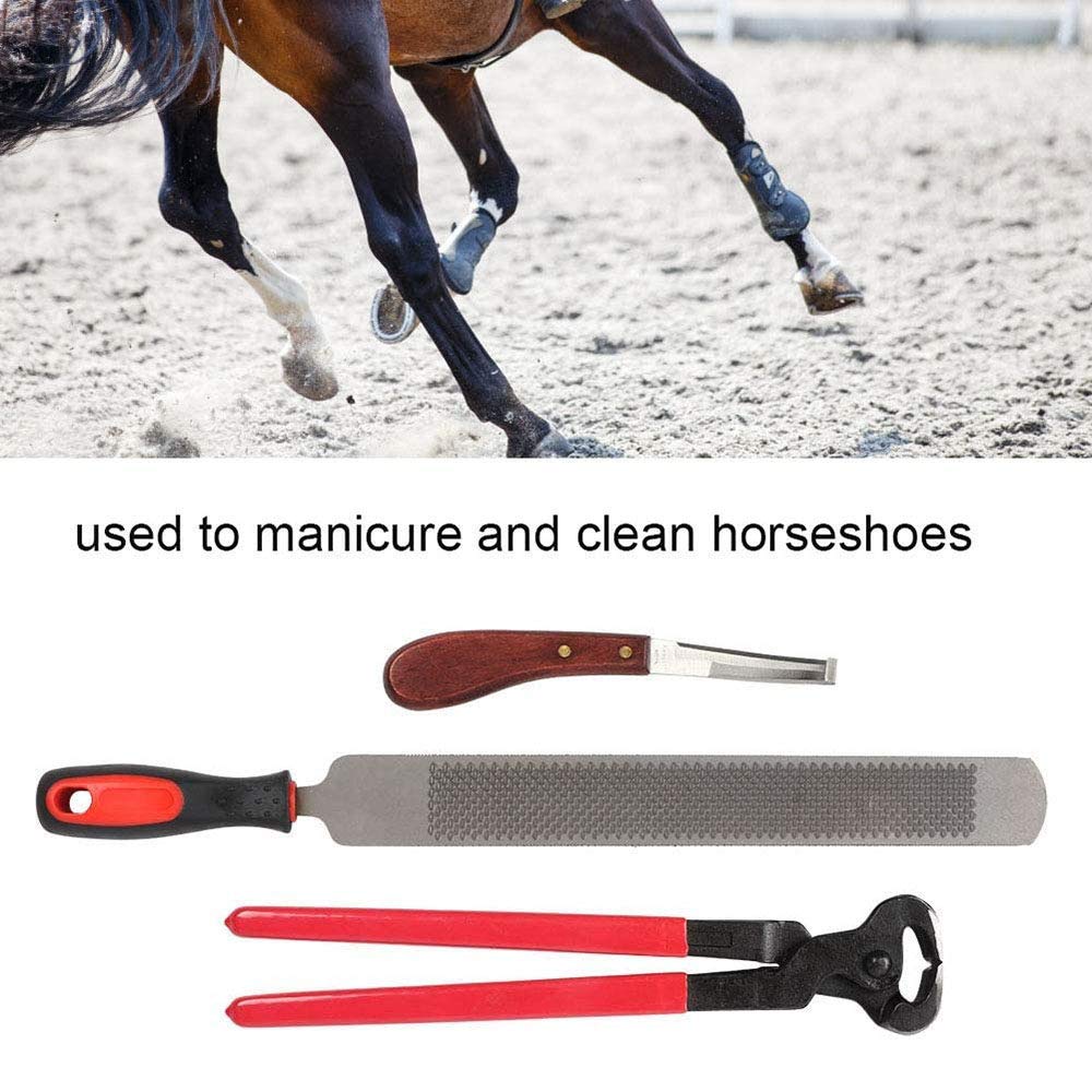 Horse Farrier Zestaw narzędzi do przycinania kopyt, profesjonalne konie Narzędzia do przycinania kopyt Koń Koni Nożyce do metalu Farriers Szczypce do kopyt Obcinak Uchwyt Nóż Stajnia