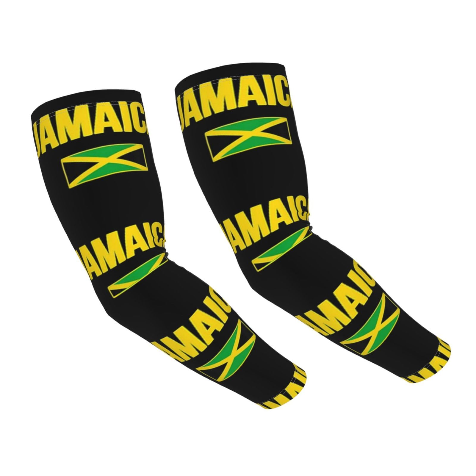GDUUASB Cute Jamaica Flag Arm Sleeves Jamaican Sports Sun Protection Sleeves for Men Women Golf Basketball Sleeves