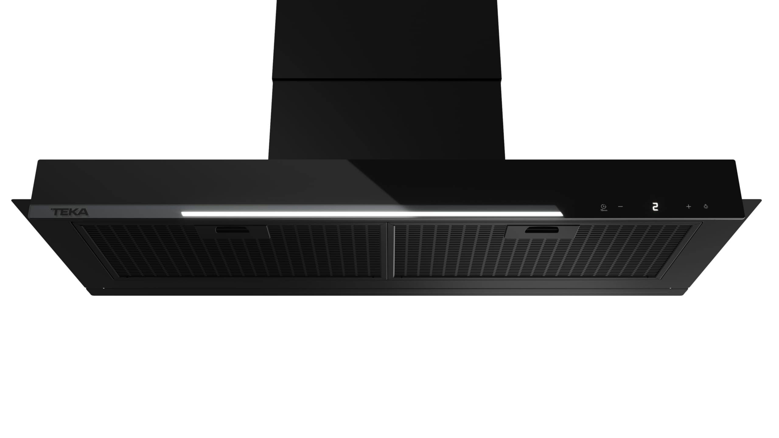 TEKA Campana Extractora Integrada 90 cm, 3 Velocidades + 1 Intensiva, Motor EcoPower, Iluminación LED, Filtros Metálicos, Recirculación, Clase Energética A+, Integra GFI 97350 EOS BK