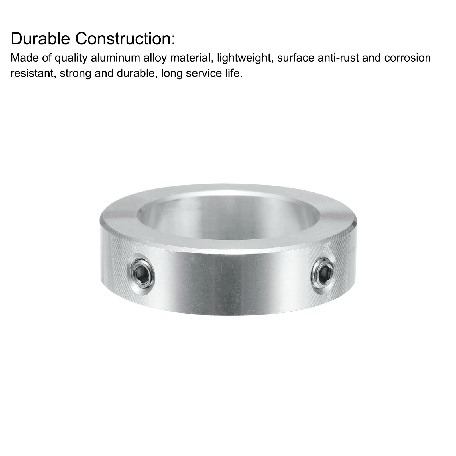 sourcing map Juego de 8 collares de tornillo de 28 mm de diámetro, collares de eje de aluminio, 41 mm de diámetro exterior y 11 mm de grosor, collar de abrazadera de tornillo de ajuste, collar de tope