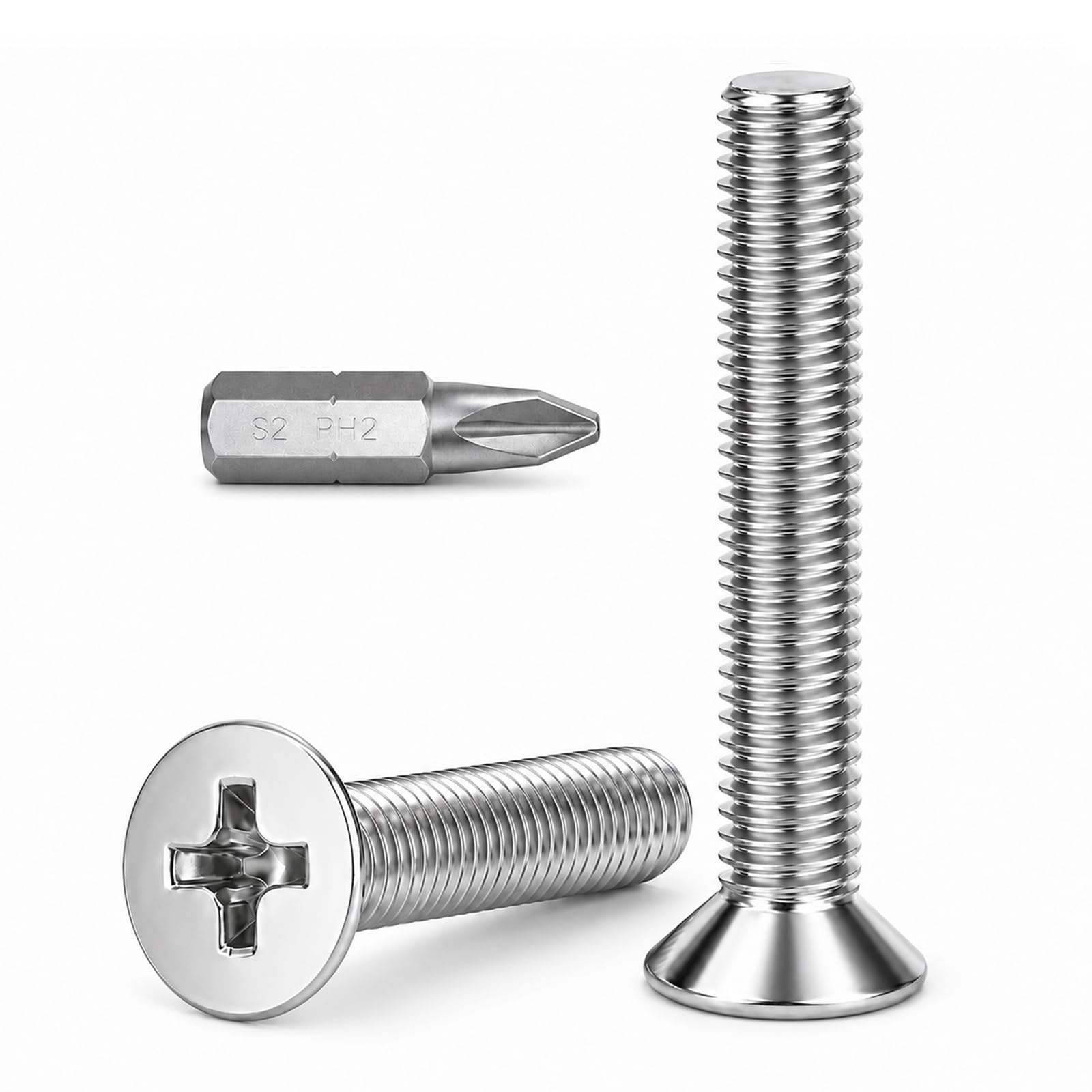 Wavanta 50Pcs M4 x 30mm Countersunk Machine Screws
