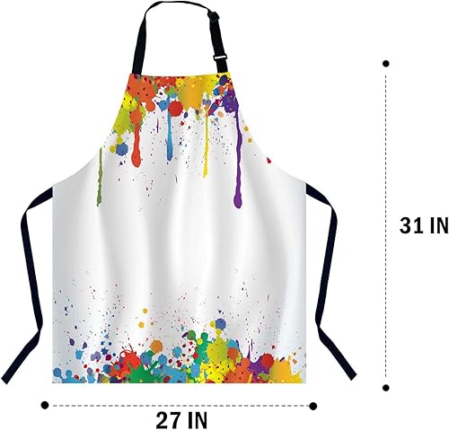 Miniatura 2 de Delantal para Mujeres Hombres 002, Coloridas salpicaduras de tinta brillante