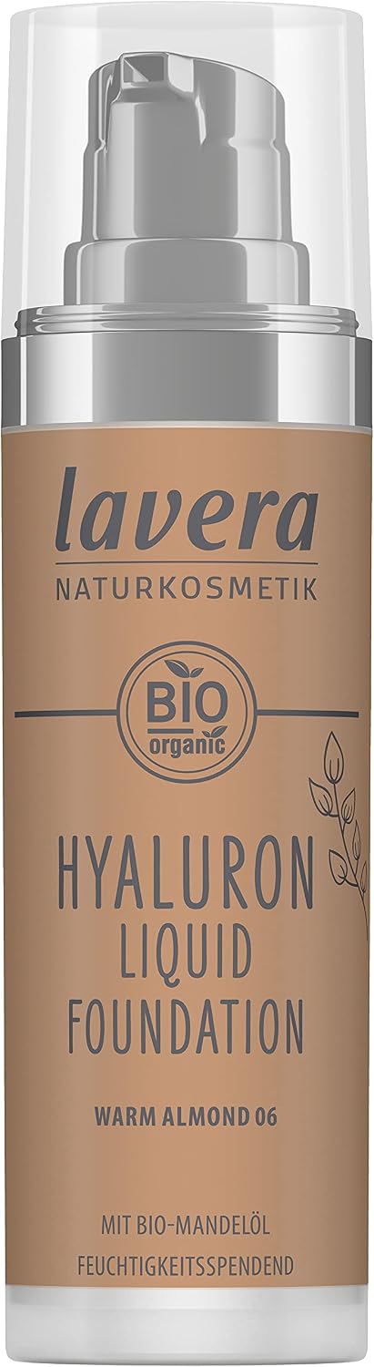lavera Hyaluron Liquid Foundation, Warm Almond 06, natural cosmetics, Vegan, Silky, lightweight texture, free from mineraloil