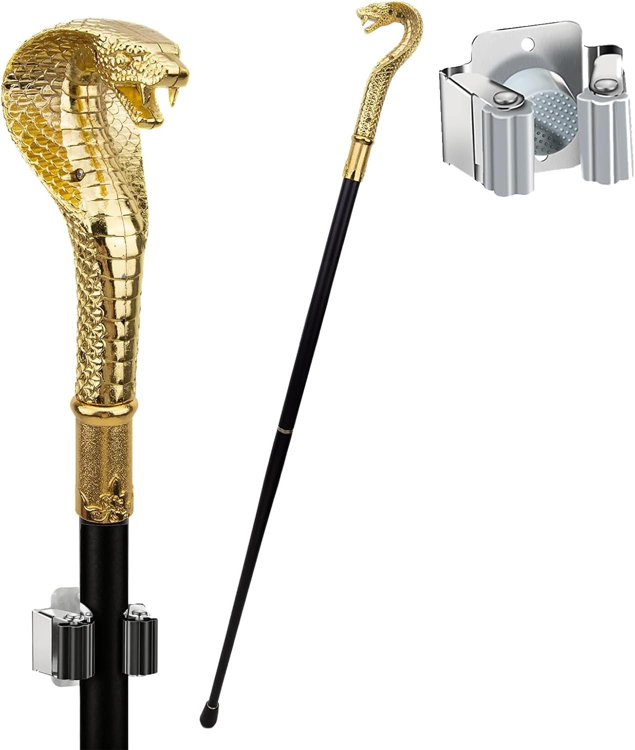 Golden Snake Walking Cane with Cane Rack, Luxury Men Womens Walking Stick, for Cospaly Vintage Party 93cm