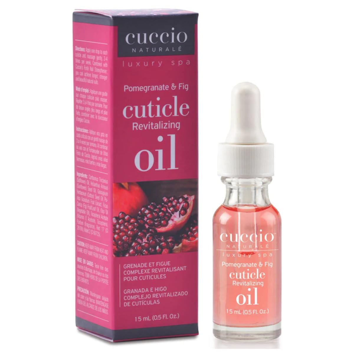 Cuccio Pomegranate & Fig Cuticle Revitalizing Oil – Hydrating 0.5 oz Nail & Cuticle Treatment with Vitamin E for Dry Skin and Nails 1 Fl Oz (Pack of 1)