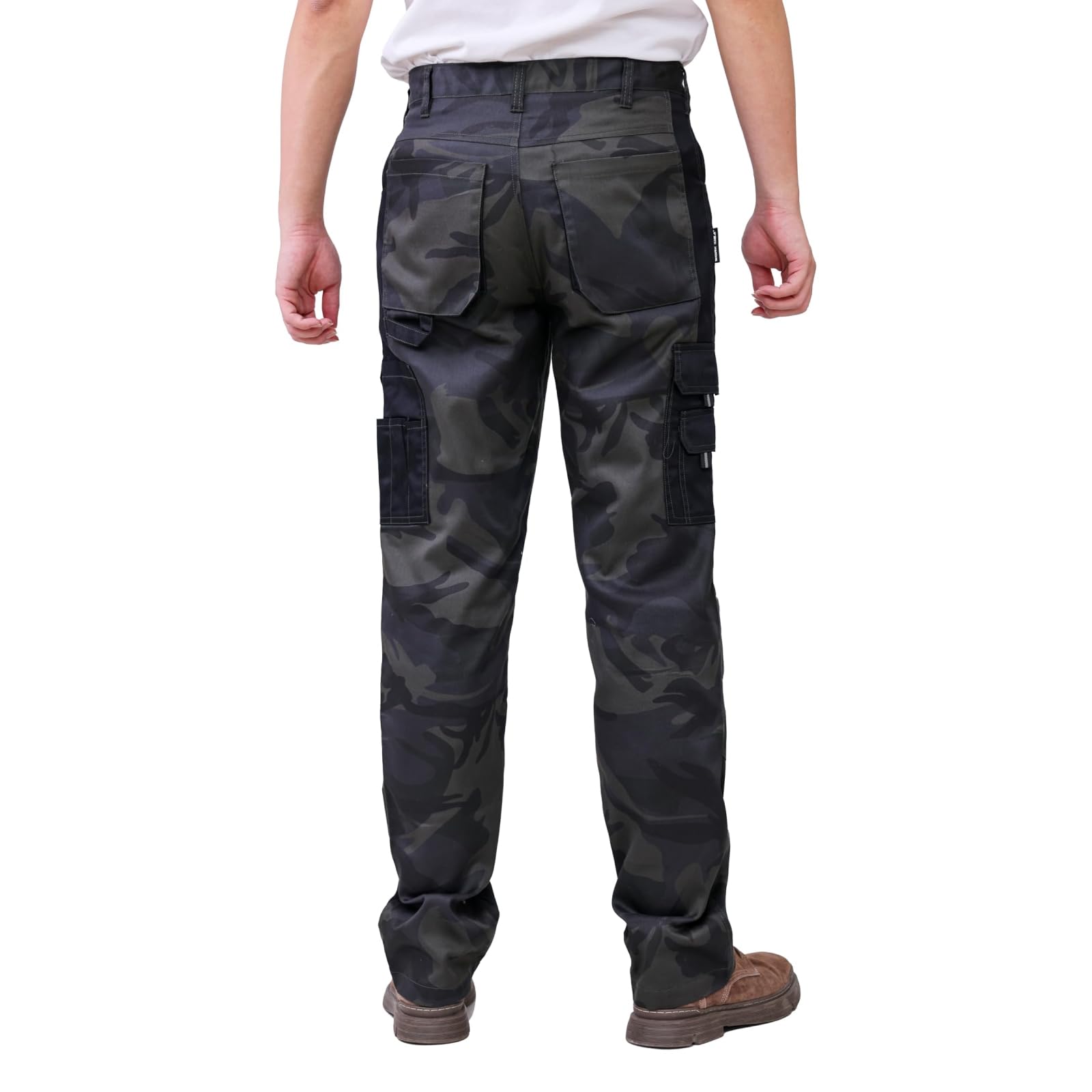WORK IDEA Pantalon de Travail Homme Camouflage Cargo - Survêtement Résistant avec Poches Renforcées aux Genoux Randonnée et Jardinage