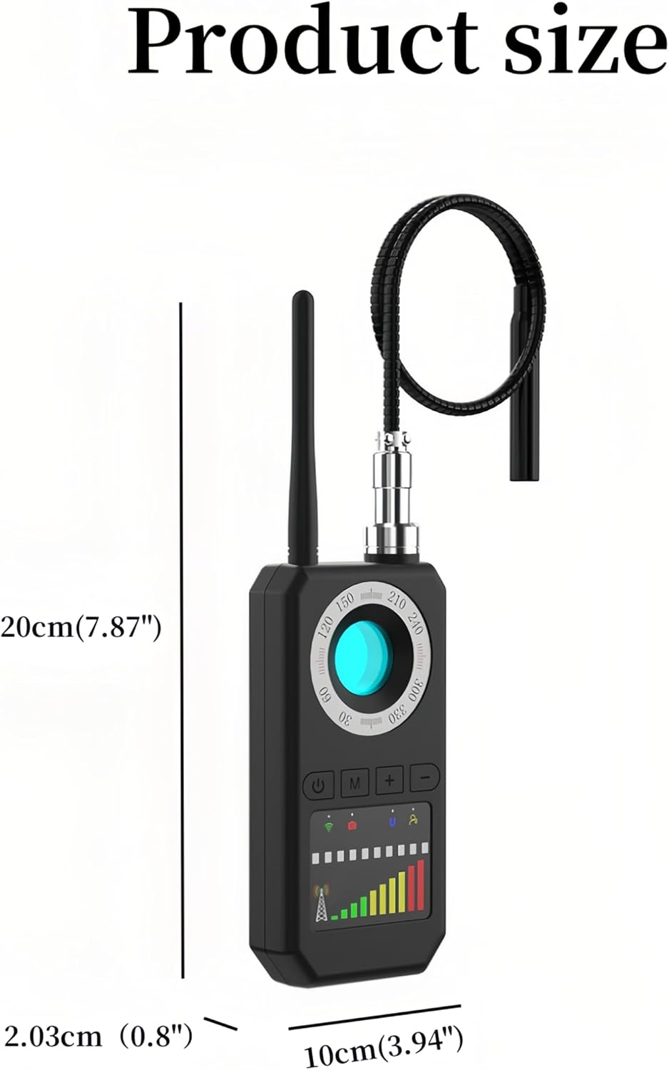 Lancoon Hidden Camera Detector Anti-Spy Anti-Monitoring Anti-Listening Wireless Signal Eavesdropping Device Detection for Hotel Conference Bathroom