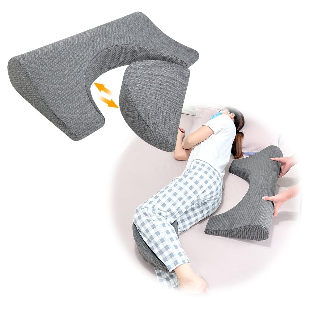 NEPPT Bedsore - Almohada de cuña giratoria para cama de ancianos, cojín de cama para evitar llagas de cama, almohada de espuma para dormir de lado (gris)