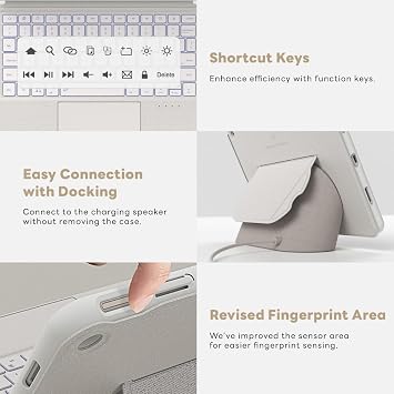EIP Google Pixel Tablet White Bundle Mini : Keyboard Case & Pixel Tablet Paper-Feel Screen Protector