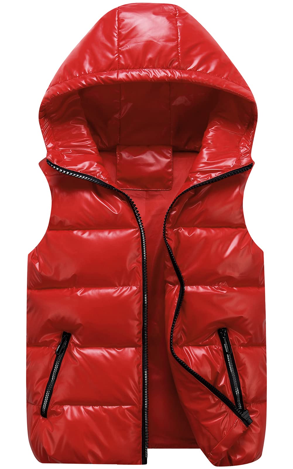 Happy Cherry Kids Winter Vest Hooded Zip Windproof Padded Vest with Pockets