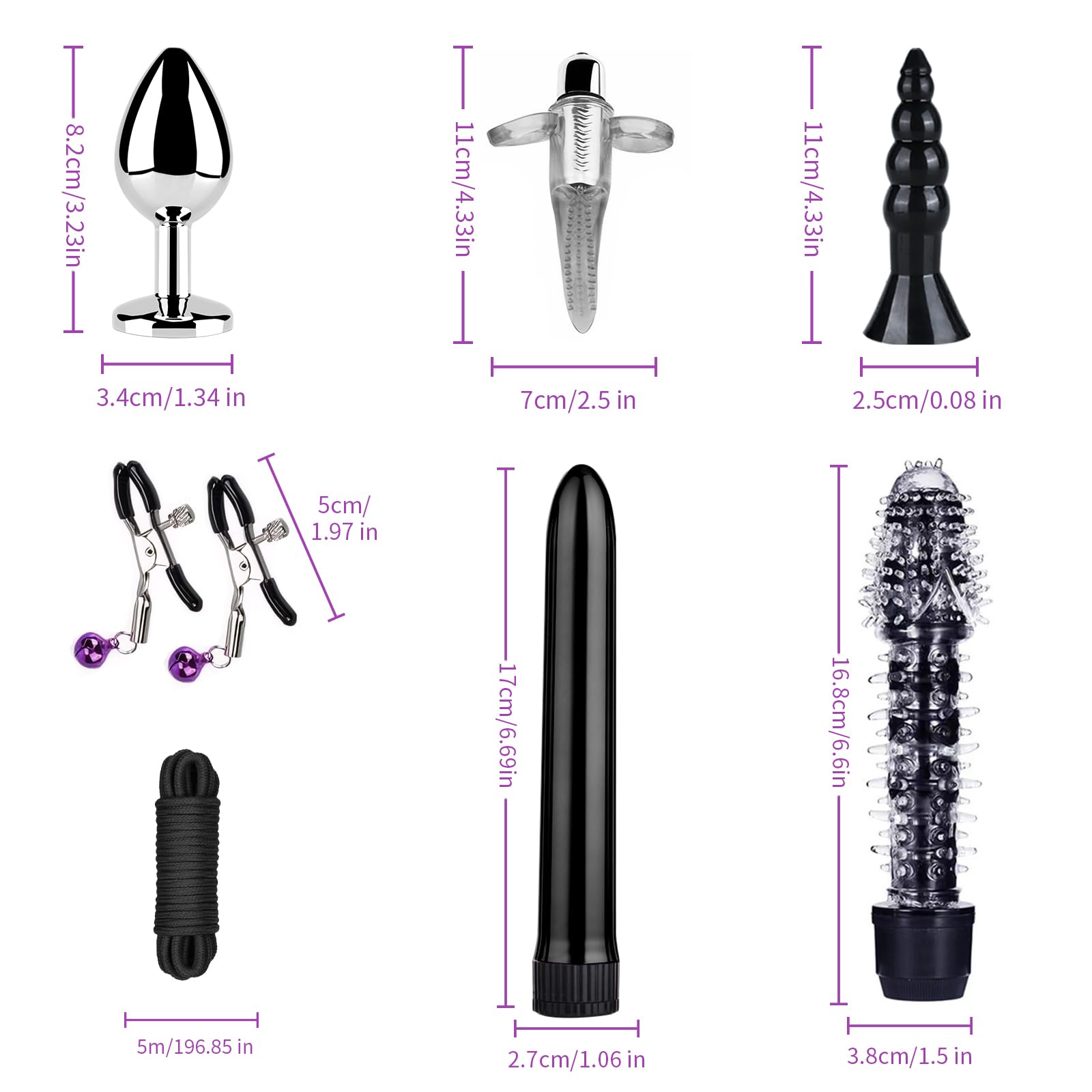Ninonly Kit de Jeu de Rôle Adulte 15 Pièces – Accessoires Premium pour Couples Noir