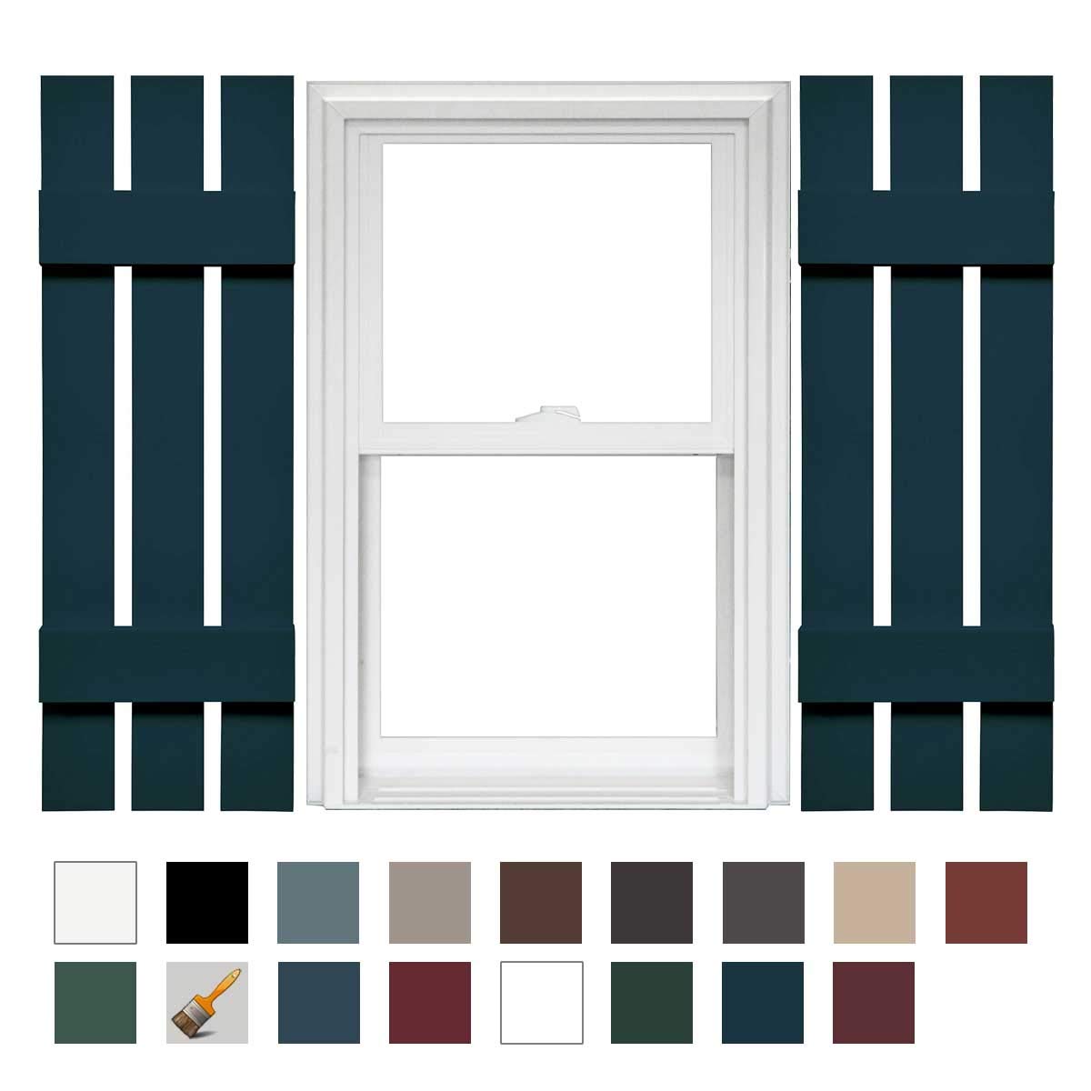 Mid America Board and Batten 14" 4 Board Joined Vinyl Standard Shutter (1 Pair) - 14 x 59 002 Black — view 18