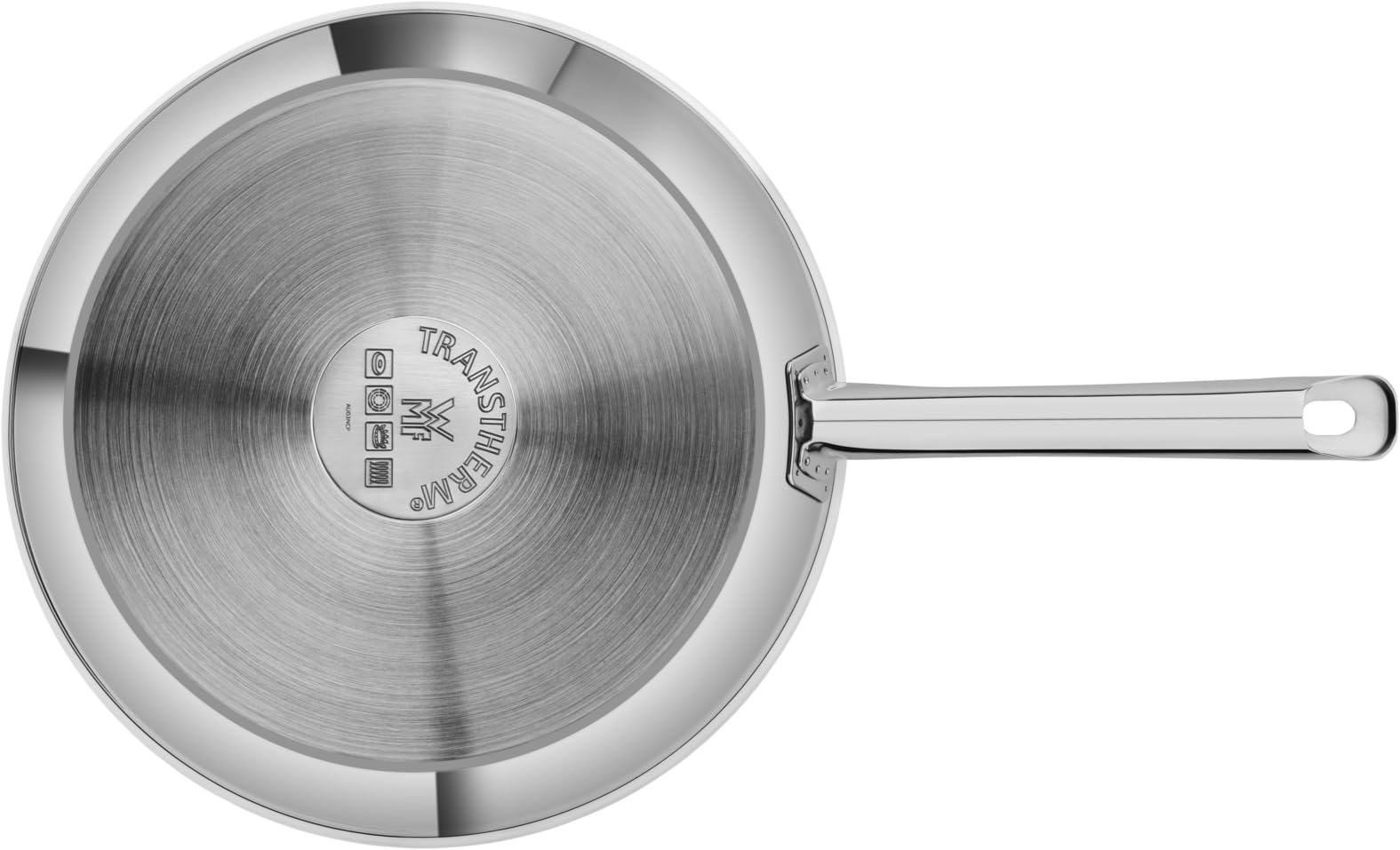 WMF Nordic - Set di padelle professionali a induzione, 2 pezzi, padella a induzione 24, 28 cm, padella antiaderente, adatta al forno, senza goccia, in acciaio inox Cromargan, adatta a tutti i piani