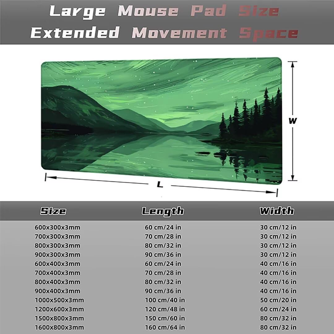 Grün Schreibtischunterlage Baum Mousepad Groß 1600 x 800 x 3 mm XXL Mauspad mit Wasserdicht rutschfest Gummibasis, für PC MacBook und Laptop Mousepad Gaming Zubehör für Büro Deko Aesthetic Z-533