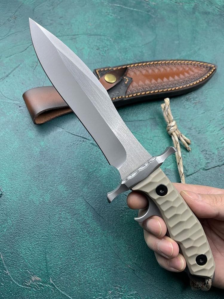 Generisch TEERMA ES8 Integriertes geschmiedetes gerades Messer im Freien mit fester Klinge, Überlebensmesser, Jagdmesser