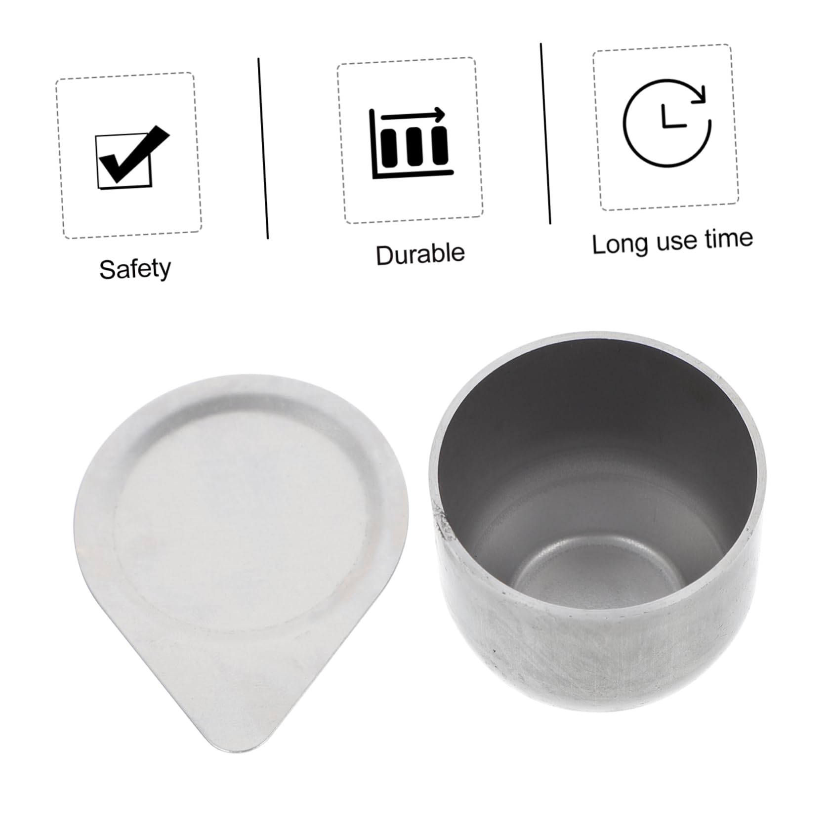 Angoily Crucible Melting Graphite Stainless Lab Lids Silver Iron