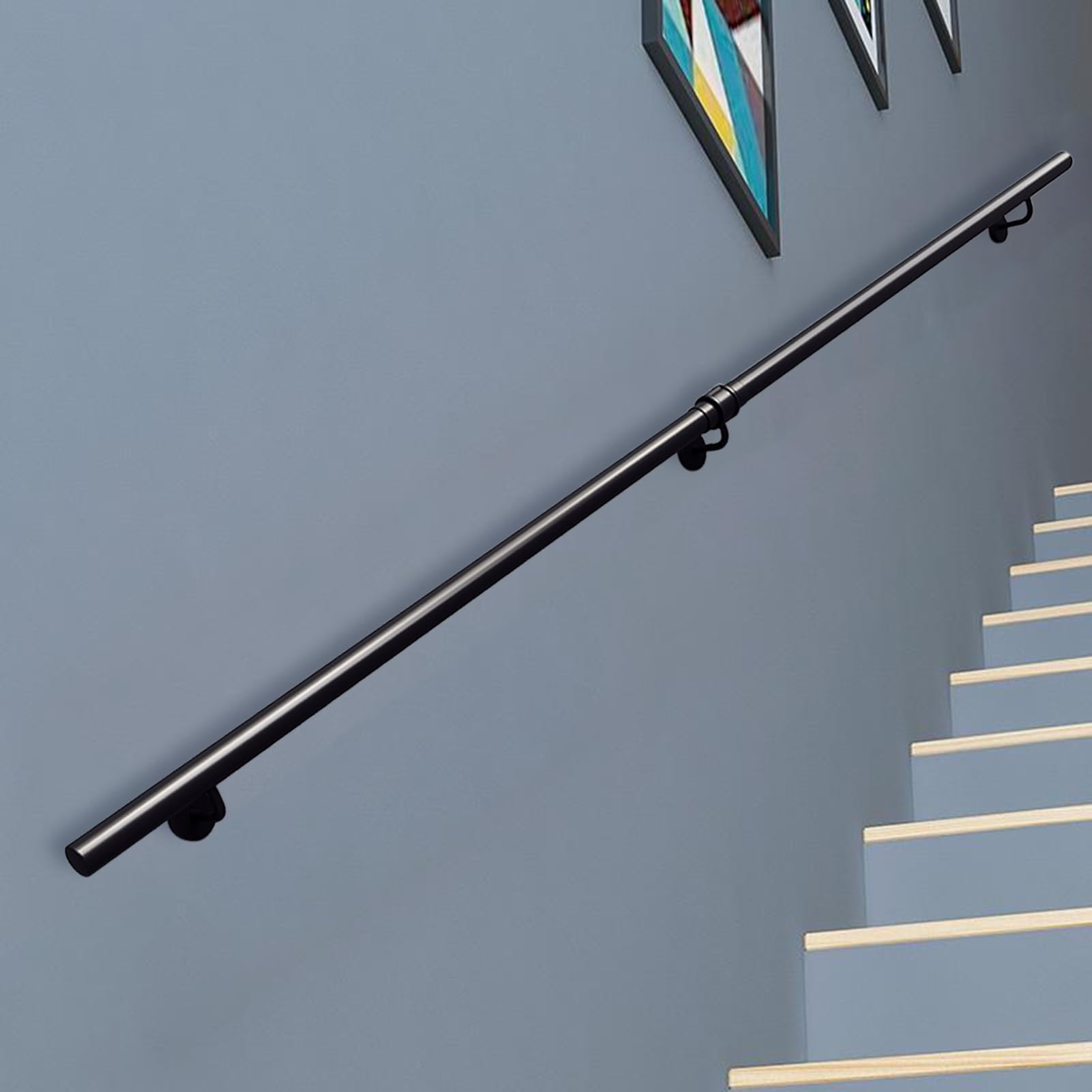 Support mural en fer forge pour eviter les chutes dans l'escalier 200 cm