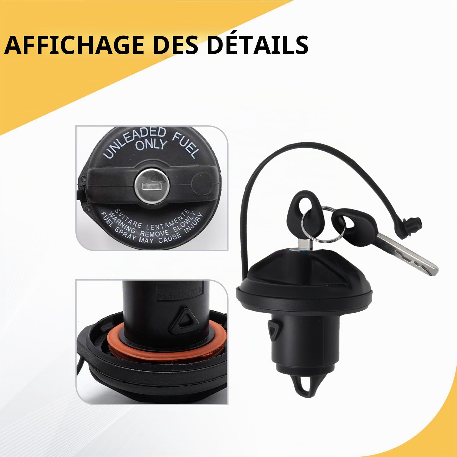 71802520 Bouchon de réservoir avec deux clés, remplacement pour Fiat Panda 169, remplacement pour Fiat 500, remplacement pour Fiat Grande Punto