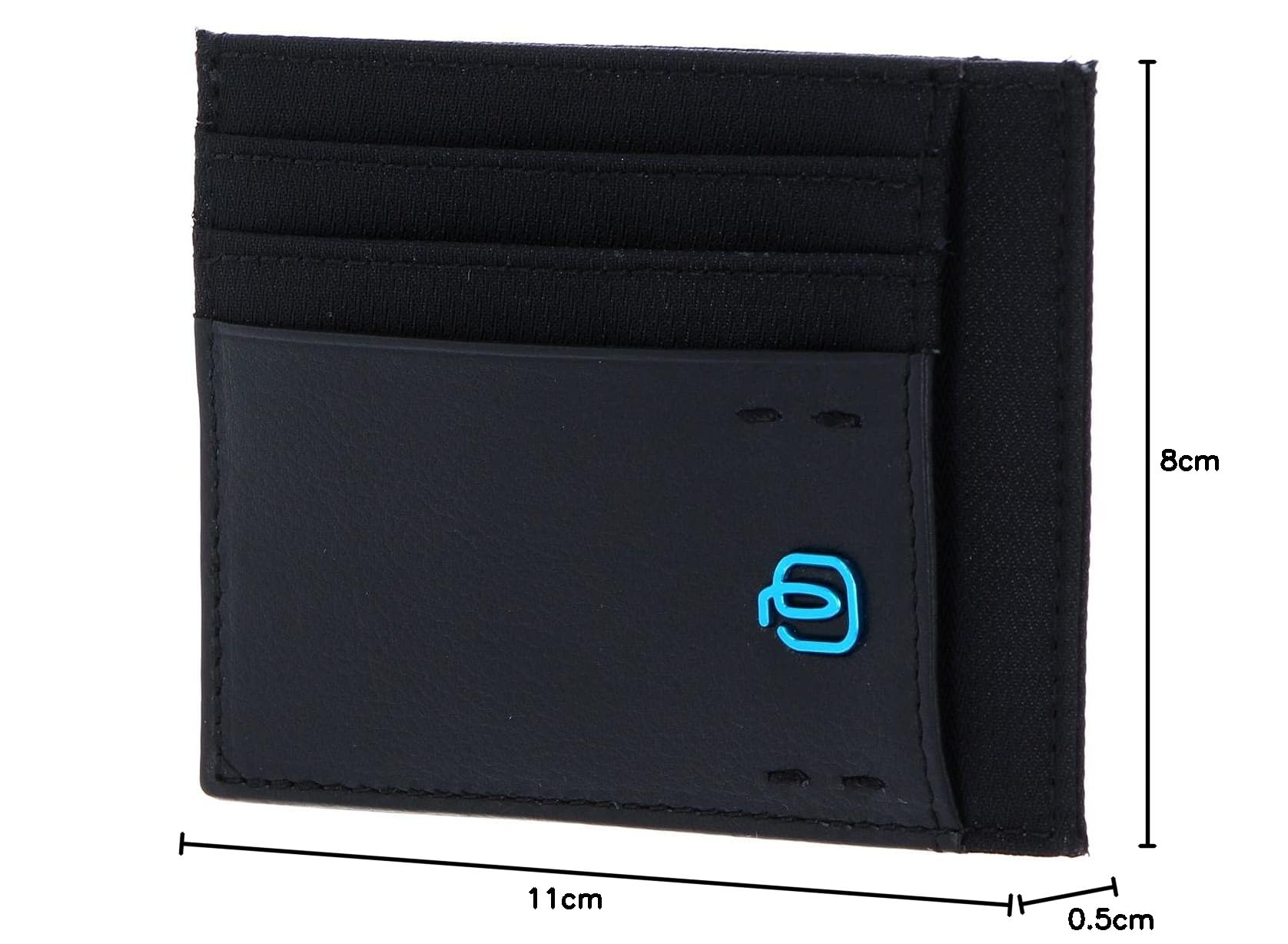 Piquadro P16 Porta carte di credito in pelle e tessuto ad uno scomparto