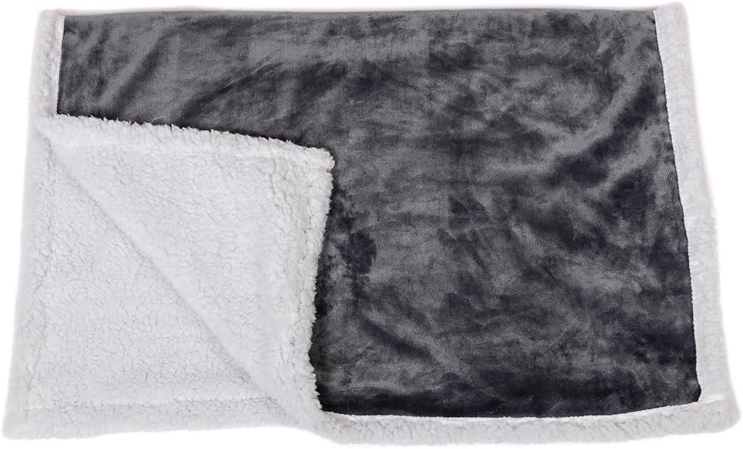Danish Design Essentials Fur Dog Blanket Charcoal 75x100cm – Reversible Soft & Machine Washable Blanket for Dogs