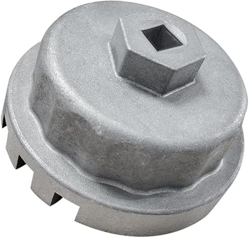 Llave de filtro de aceite, 2.520 in, resistente, compatible con Toyota, Camry, Tundra, Lexus, Sienna, RAV4, Highlander, plata