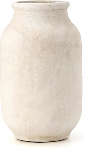 Miniatura 7 de SIDUCAL Jarrón rústico de cerámica para granja, florero decorativo de cerámica de 7.3 pulgadas para decoración del hogar, jarrón bohemio con acabado