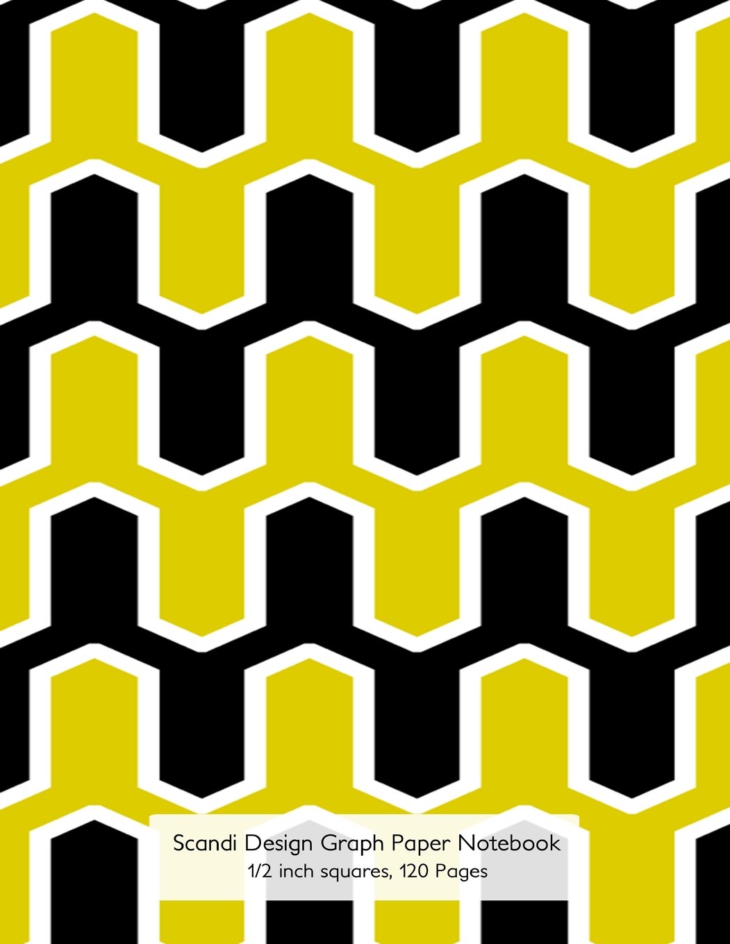 Scandi Design Graph Paper Notebook 1/2 inch squares - 120 pa