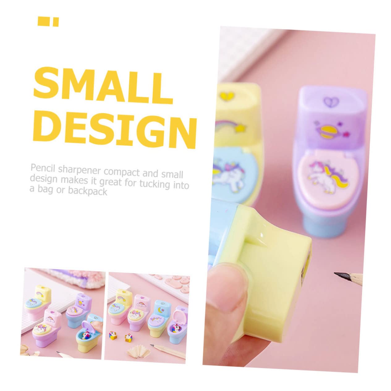 Lurrose 48 Pièces taille-crayon compact pour enfants taille-crayon à main taille-crayon portatif portable bureautique accessoires aiguiseur à main domestique aiguiseurs compacts Plastique