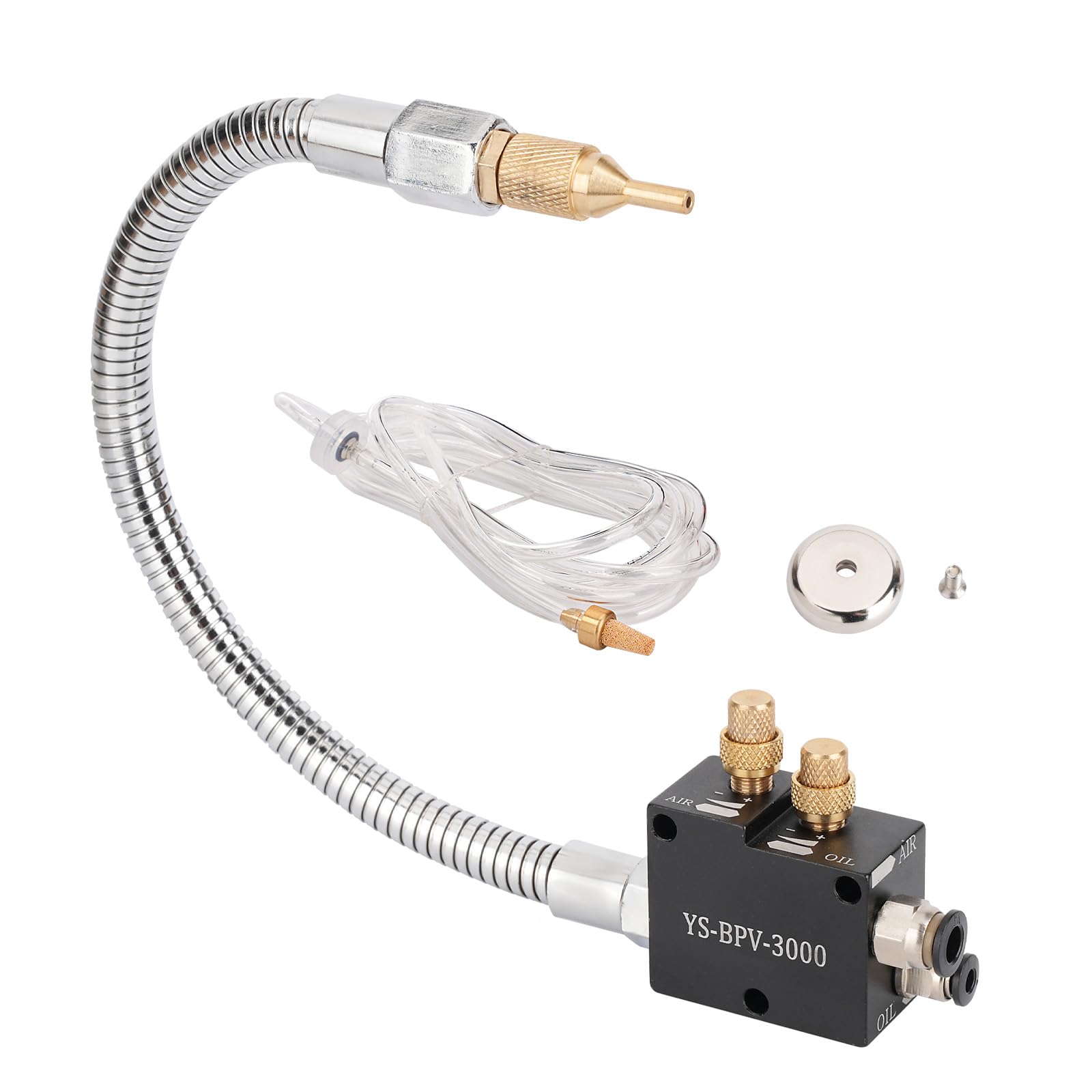 Sistema de pulverización de lubricación de refrigerante con imán y tubo flexible de acero inoxidable para máquina de enfriamiento de grabado de metal, tubo de aire, taladro de fresado de