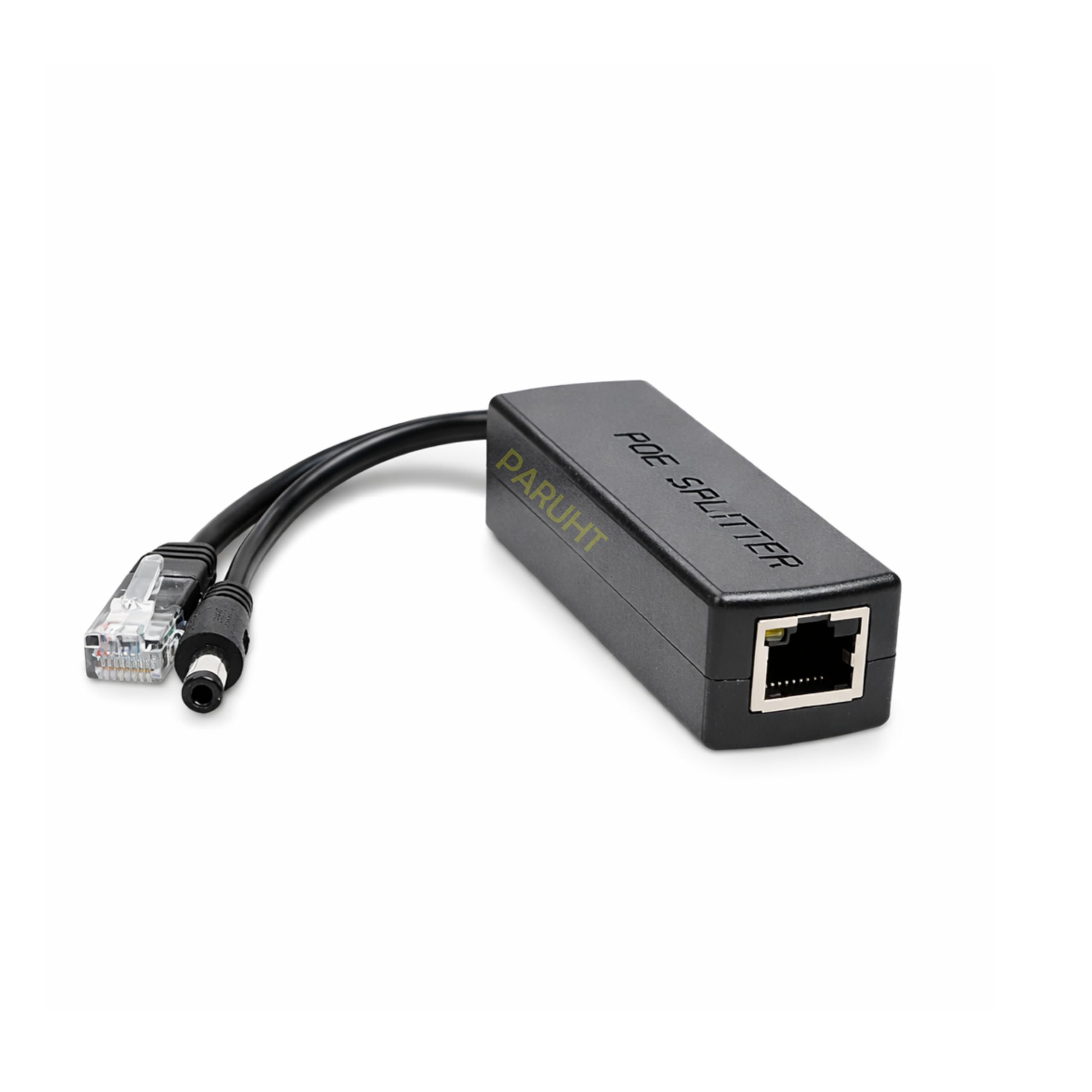 PARUHT Deluxe POE Splitter Active Power Over Ethernet Splitter 48V to 12V for POE Devices, Switches, IP Camera, IP Phone DEPOES1X, Black