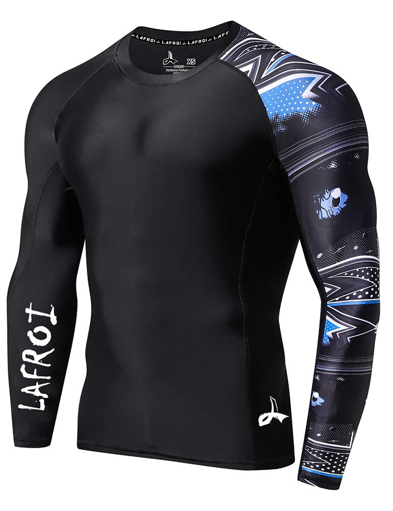 LAFROI Men's Long Sleeve UPF 50+ Baselayer Skins Performance Fit Compression Rash Guard-CLYYB