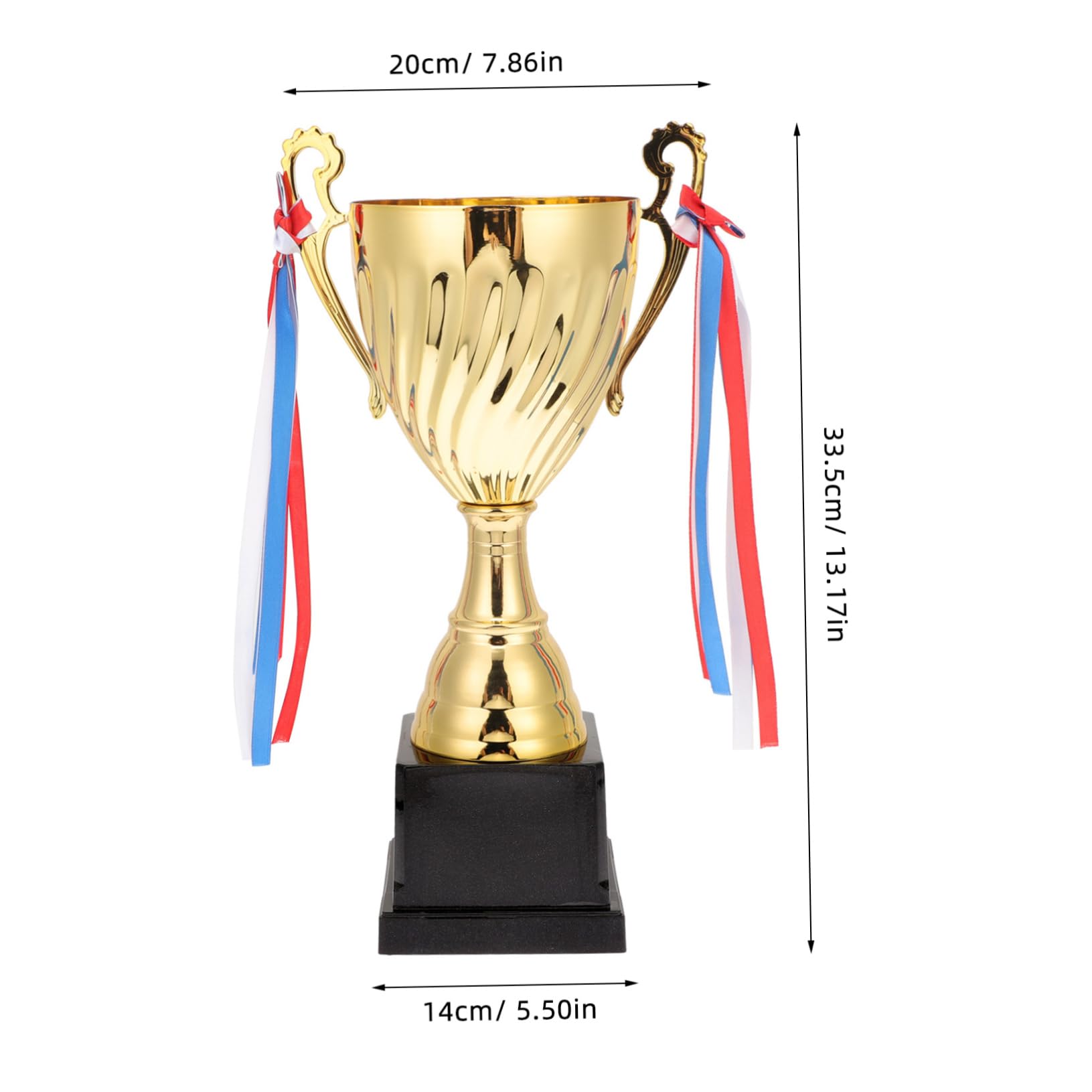 Toyvian Trofeo de Premio Deportivo de Competición Metálico Dorado | Copa en Negro, Diseño Brillante, para Niños y Adultos, Adecuado para Premios en Concursos y Fiestas Navideñas